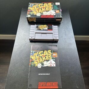 Vegas Stakes SNES CIB Partially Shrink Wrapped 95% Excellent Condition Vintage